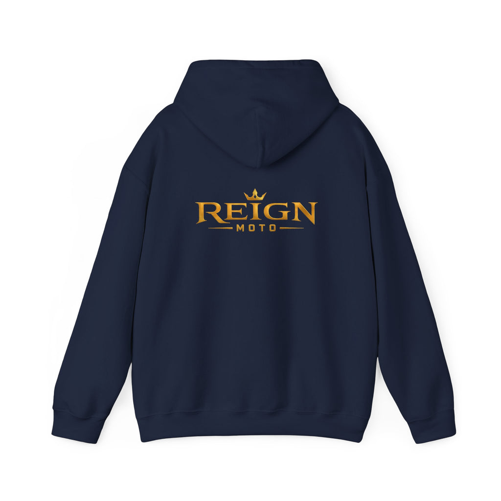 Reign Moto Logo Hoodie — Gold Crest Motorcycle Hoodie