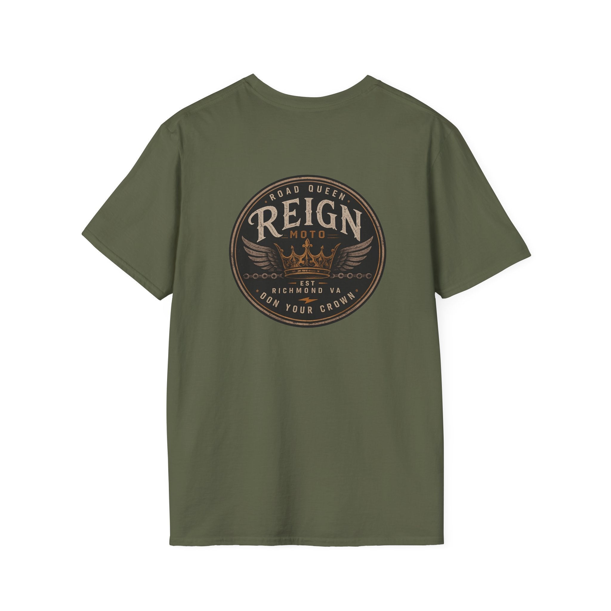 Reign Moto T‑Shirt — Crown Logo Motorcycle Tee