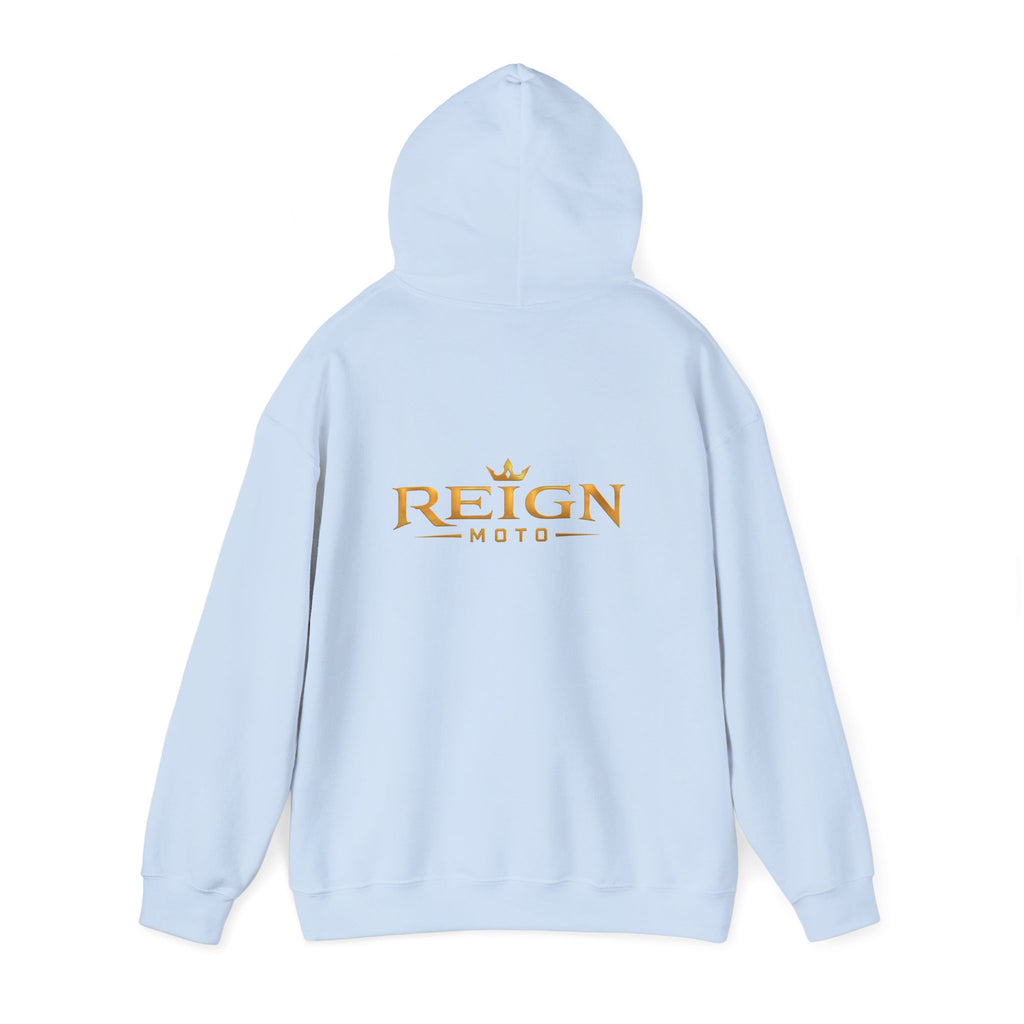 Reign Moto Logo Hoodie — Gold Crest Motorcycle Hoodie