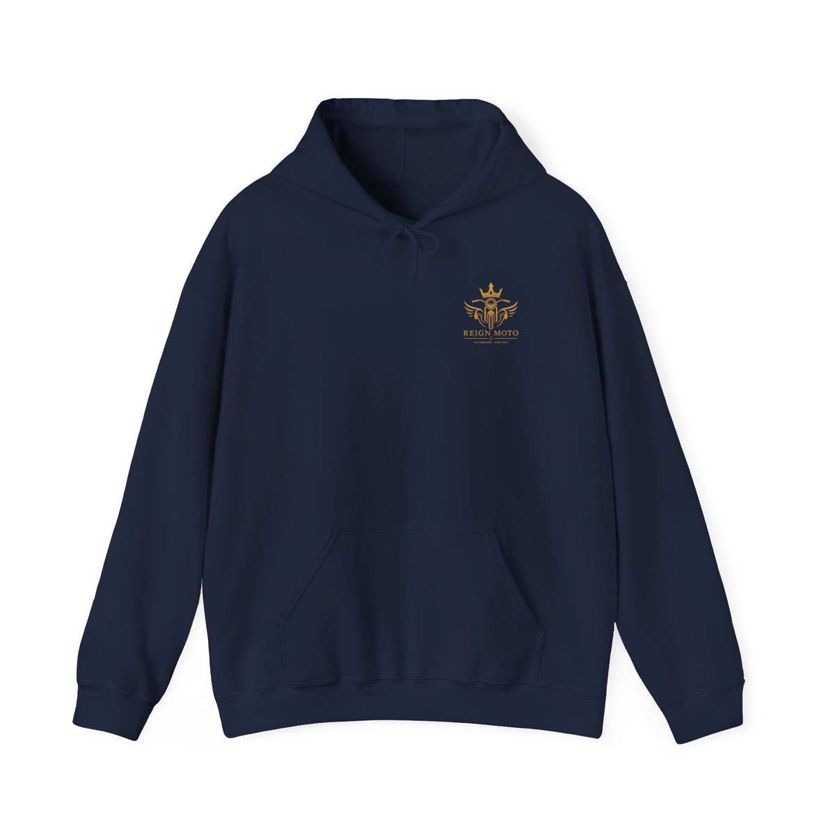 Reign Moto Logo Hoodie — Gold Crest Motorcycle Hoodie