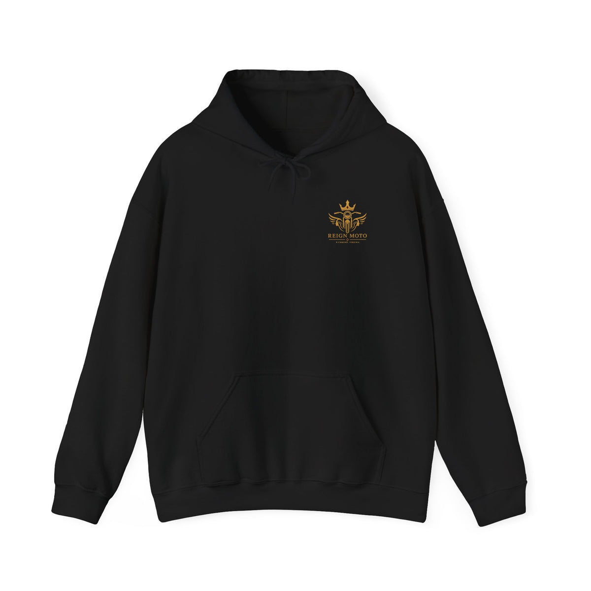 Reign Moto Logo Hoodie — Gold Crest Motorcycle Hoodie