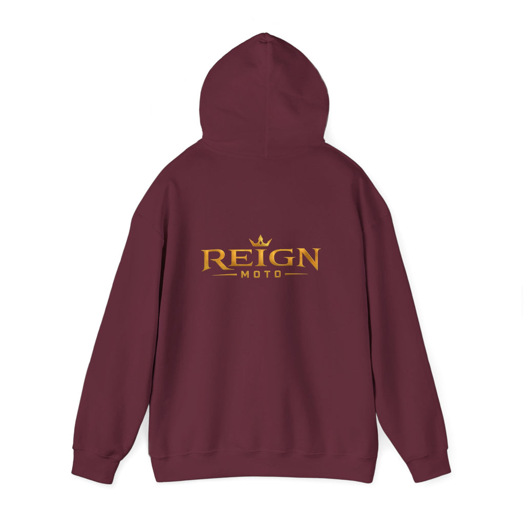 Reign Moto Logo Hoodie — Gold Crest Motorcycle Hoodie