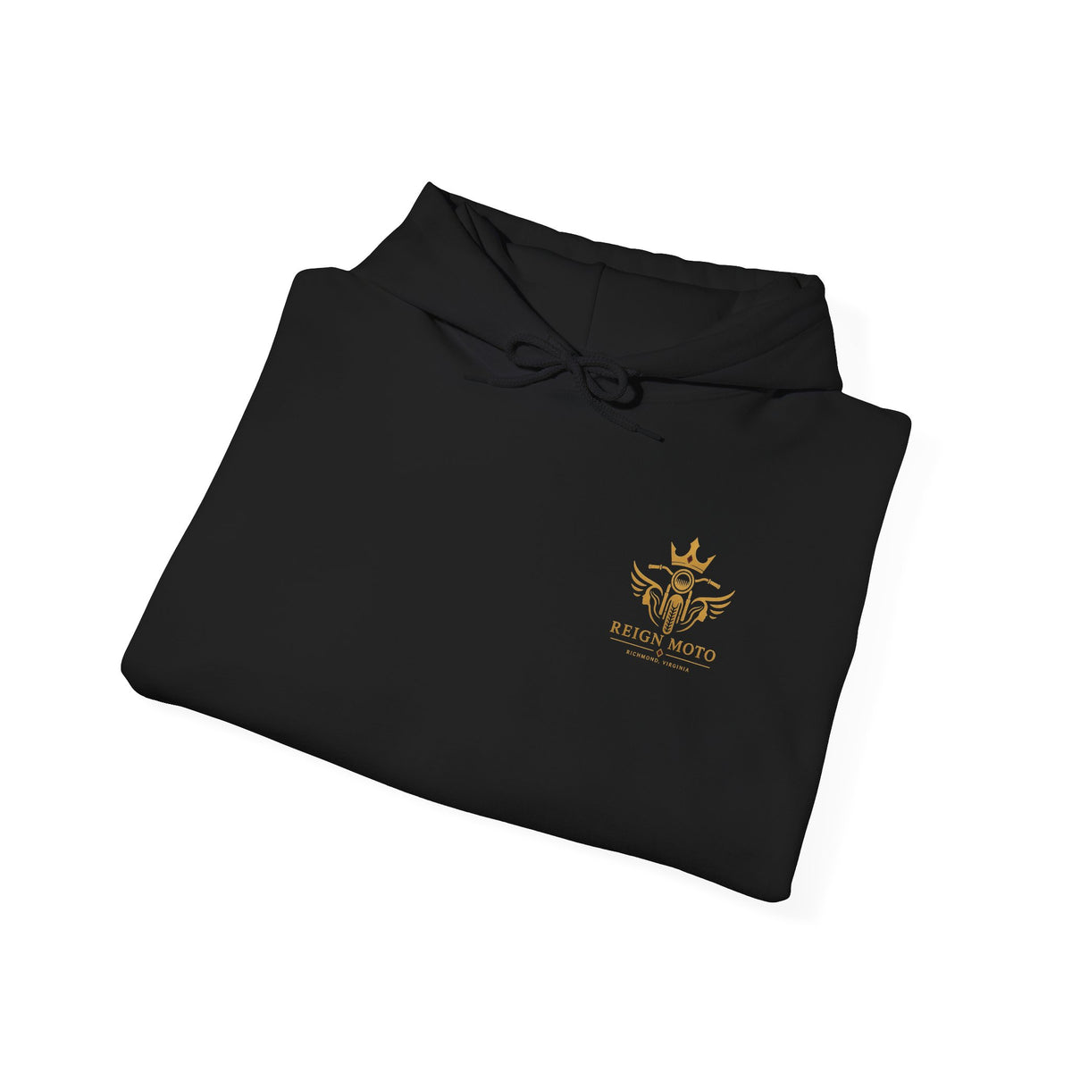 Reign Moto Logo Hoodie — Gold Crest Motorcycle Hoodie