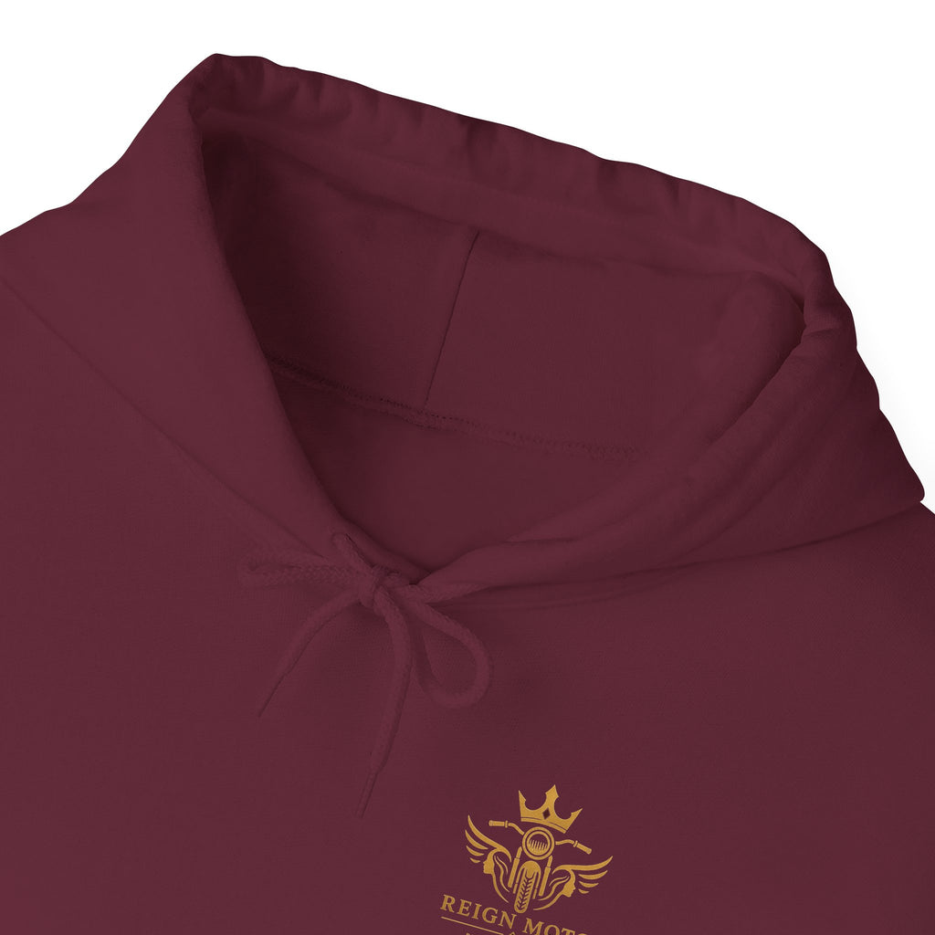 Reign Moto Logo Hoodie — Gold Crest Motorcycle Hoodie