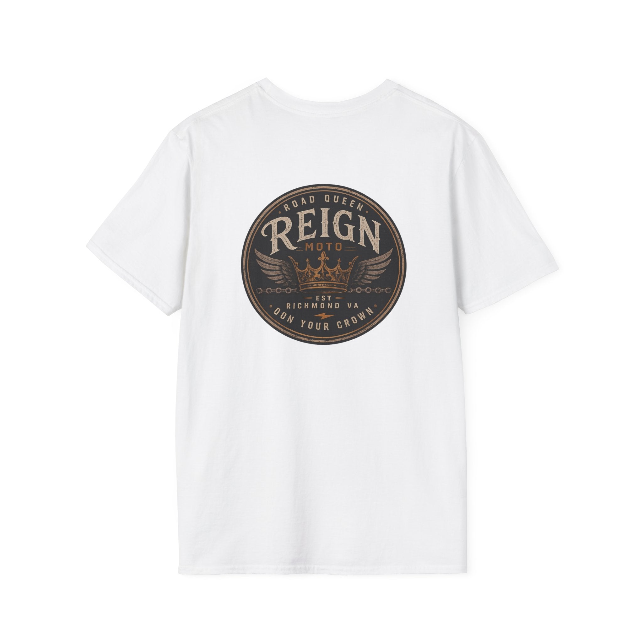 Reign Moto T‑Shirt — Crown Logo Motorcycle Tee