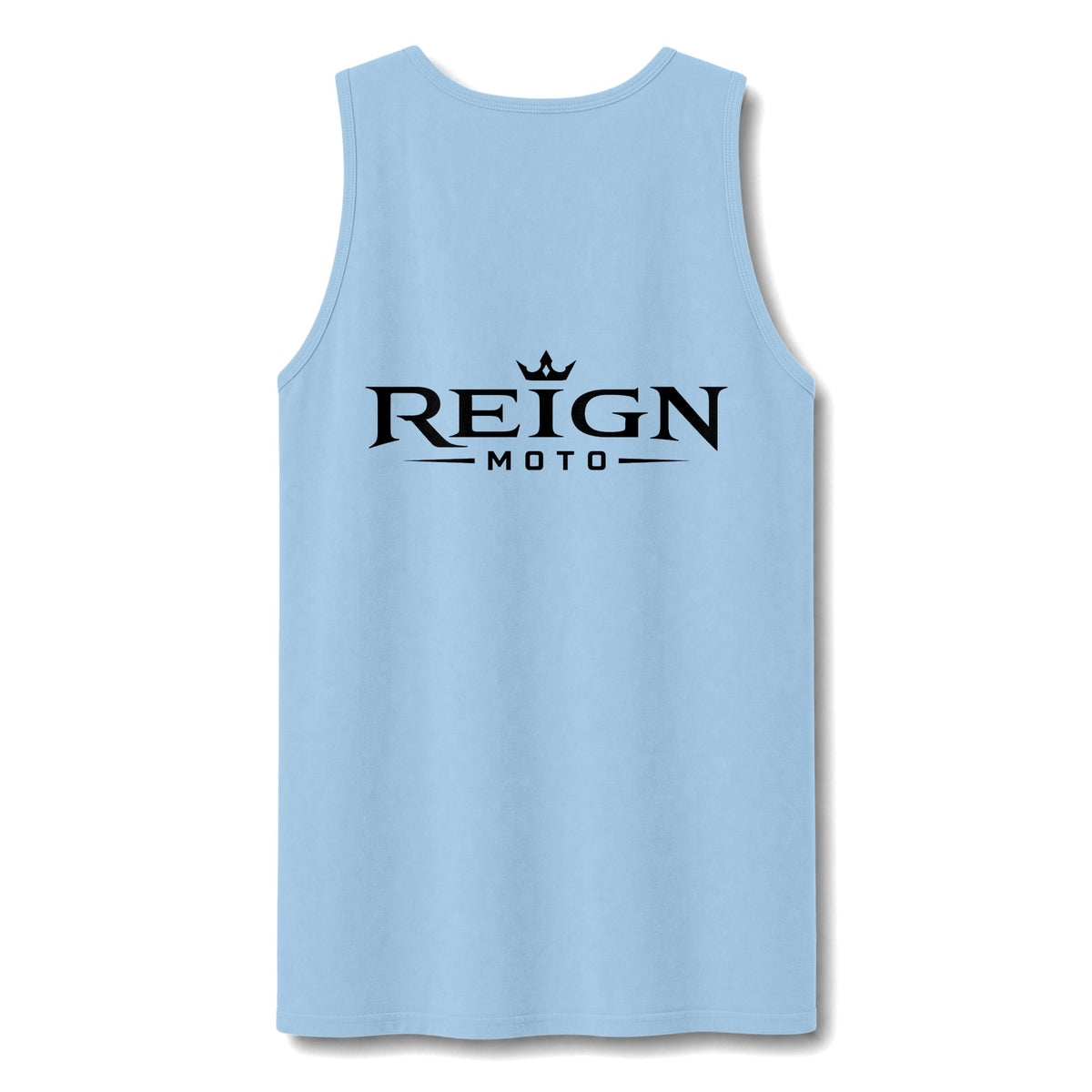 Reign Vintage Crest Tank Top — Distressed Logo Garment-Dyed Muscle Shirt