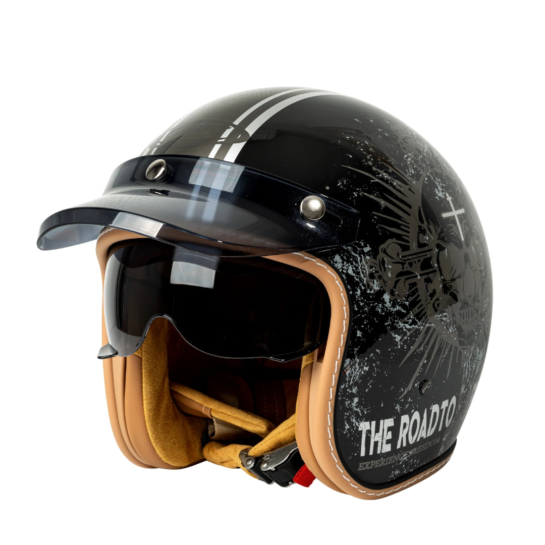 The Street Queen - Vintage Open Face Helmet - DOT & ECE Approved