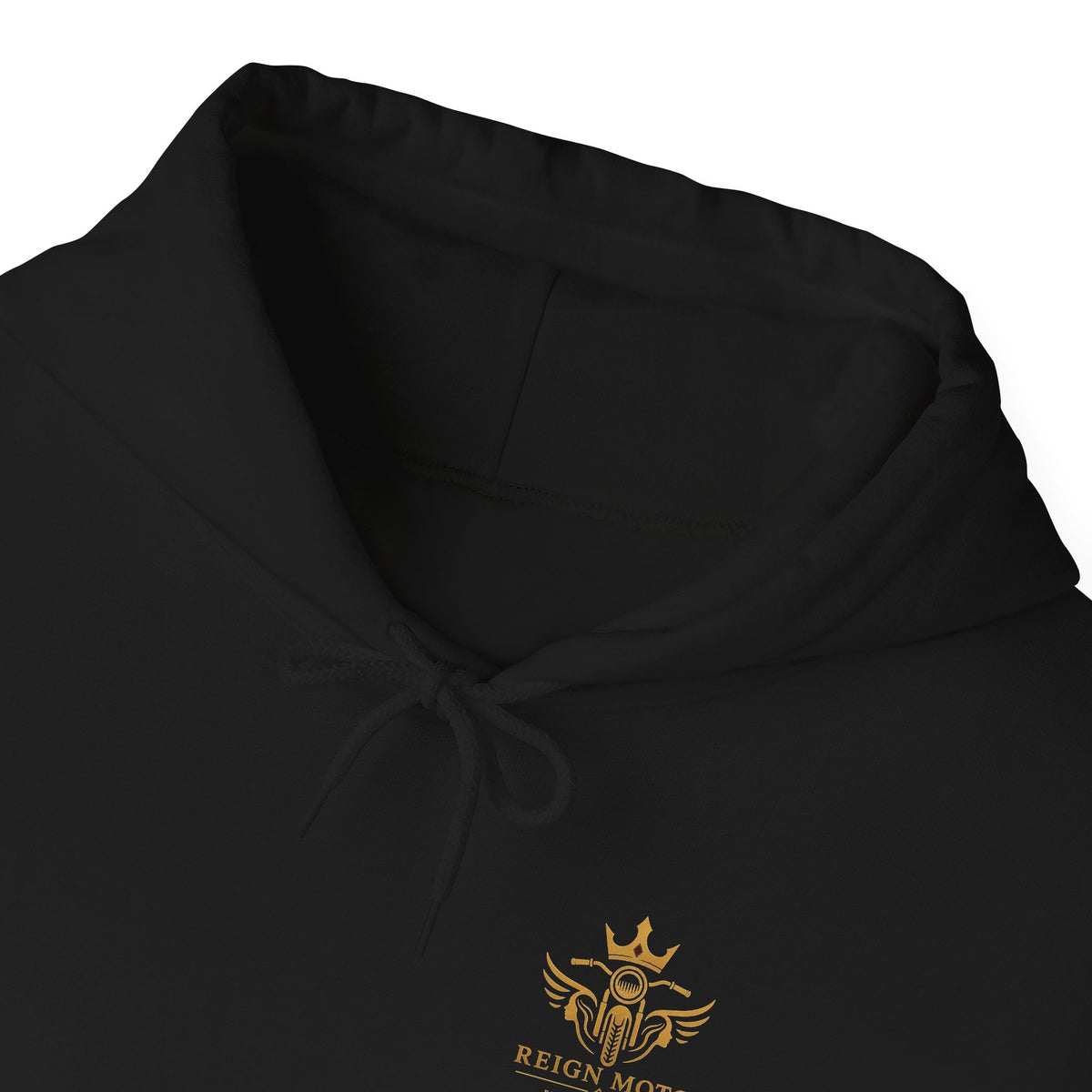 Reign Moto Logo Hoodie — Gold Crest Motorcycle Hoodie