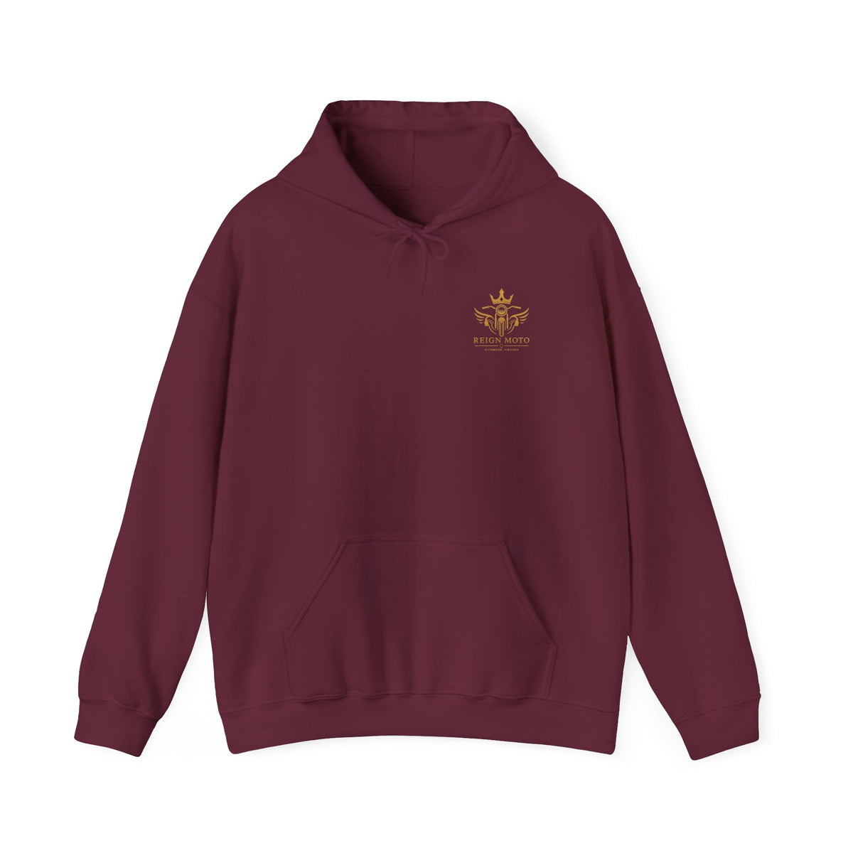 Reign Moto Logo Hoodie — Gold Crest Motorcycle Hoodie