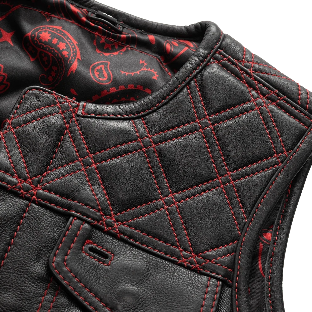 Bonnie - Women's Motorcycle Leather Vest - Diamond Quilt