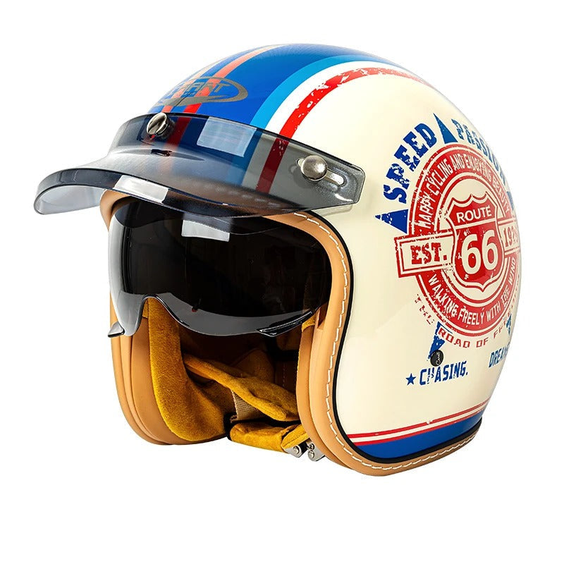 The Street Queen - Vintage Open Face Helmet - DOT & ECE Approved