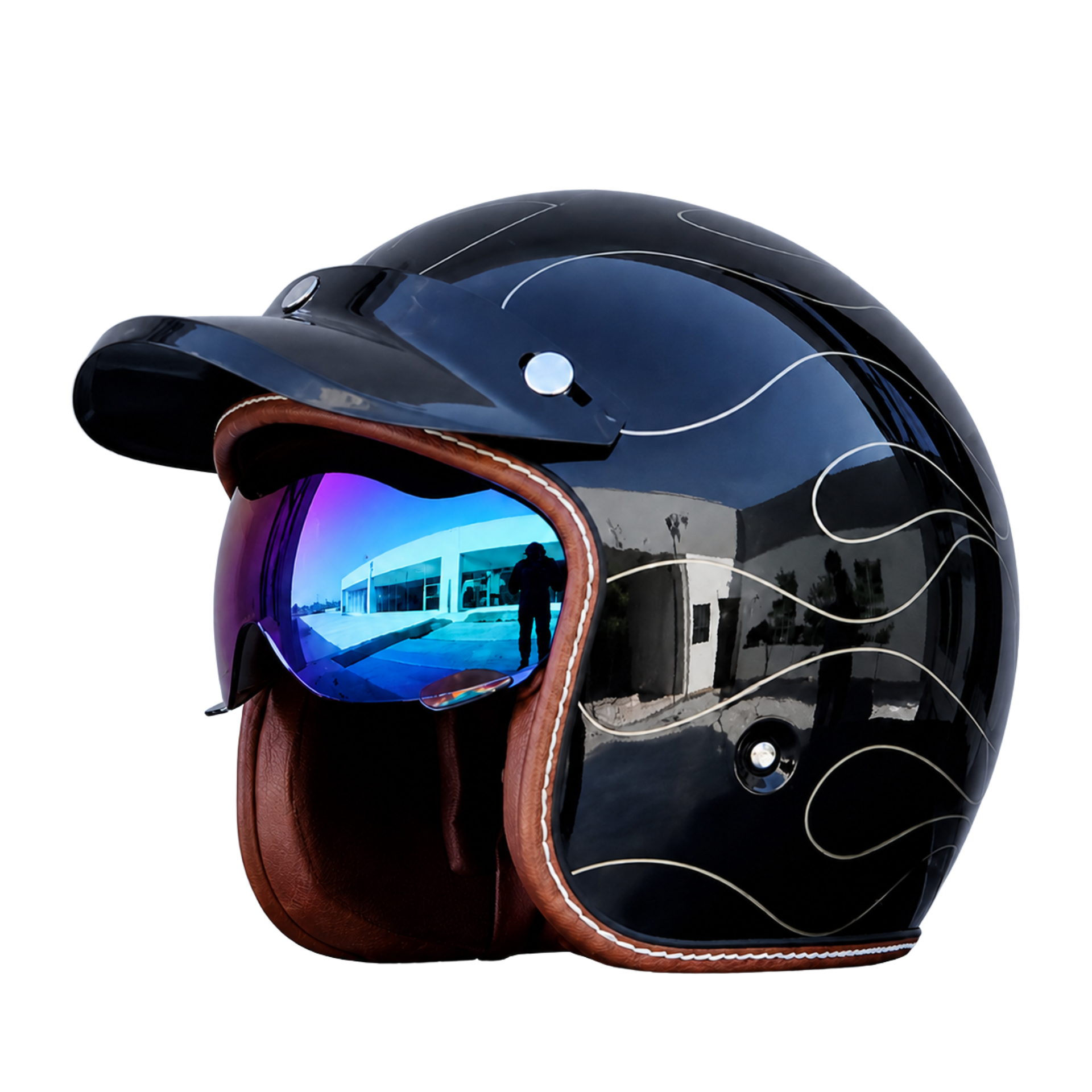 The Street Queen - Vintage Open Face Helmet - DOT & ECE Approved