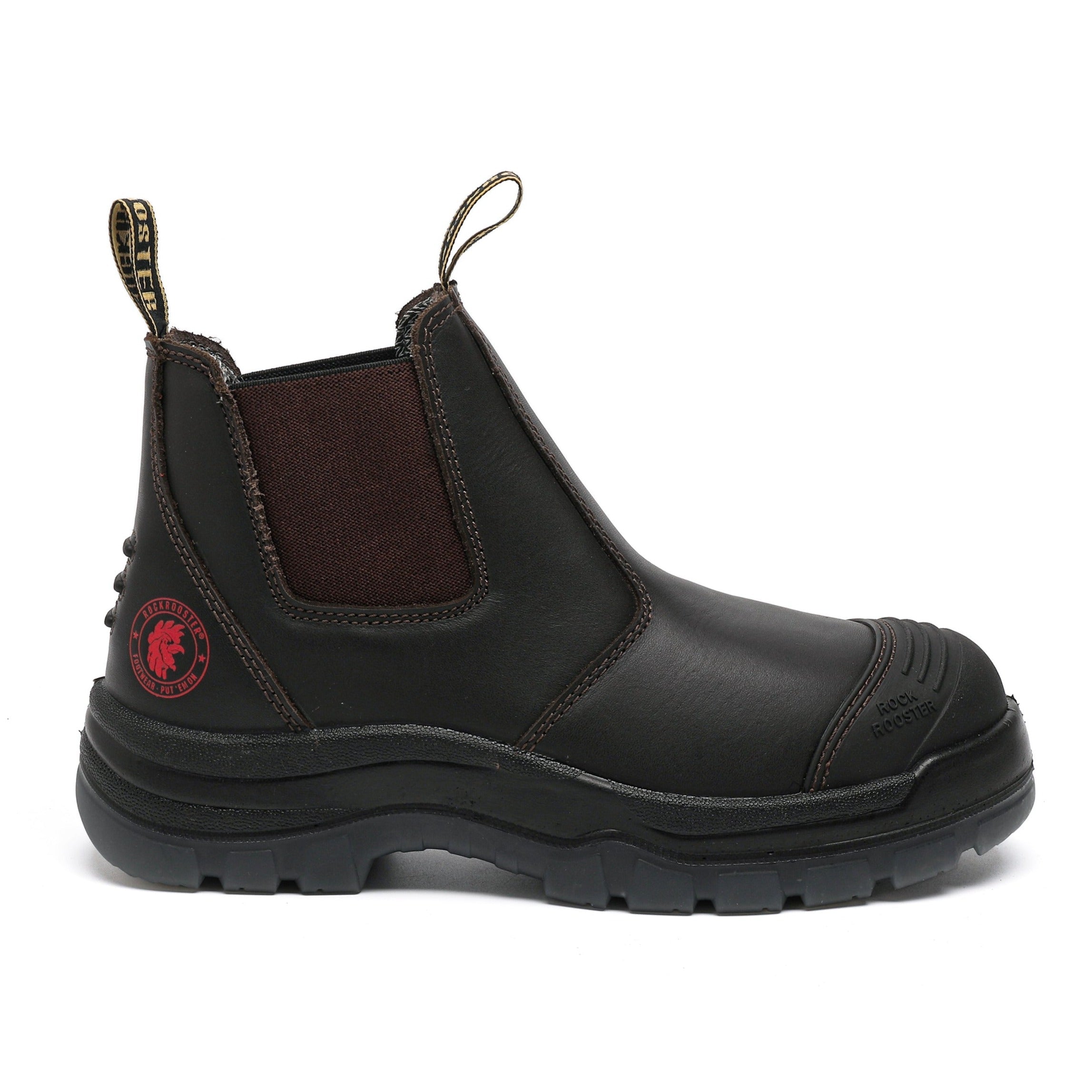 ROCKROOSTER Bakken Dark Brown 6 inch Pull on Leather Boots