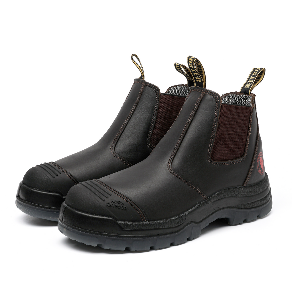 ROCKROOSTER Bakken Dark Brown 6 inch Pull on Leather Boots