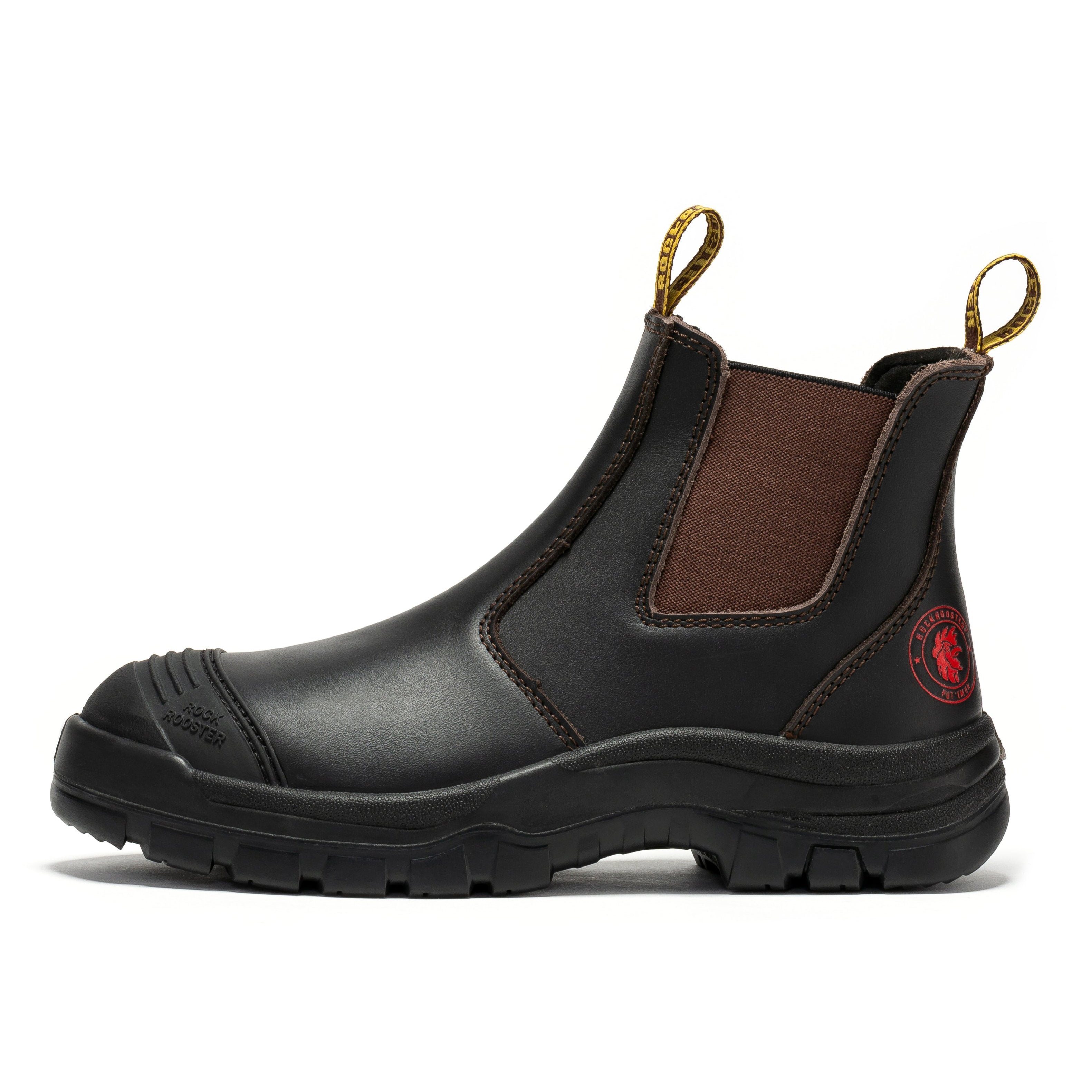 ROCKROOSTER Bakken Dark Brown 6 inch Pull on Leather Boots