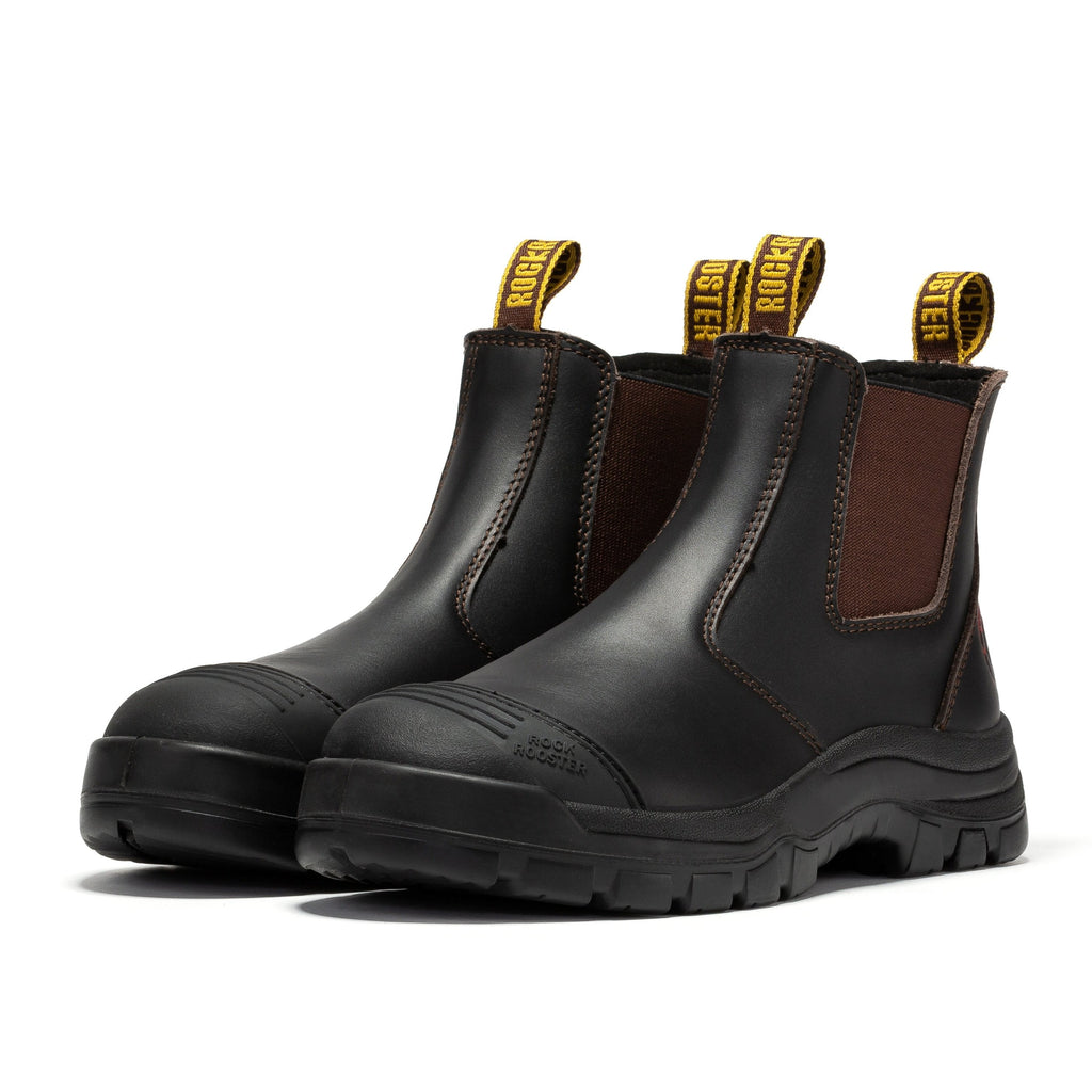 ROCKROOSTER Bakken Dark Brown 6 inch Pull on Leather Boots