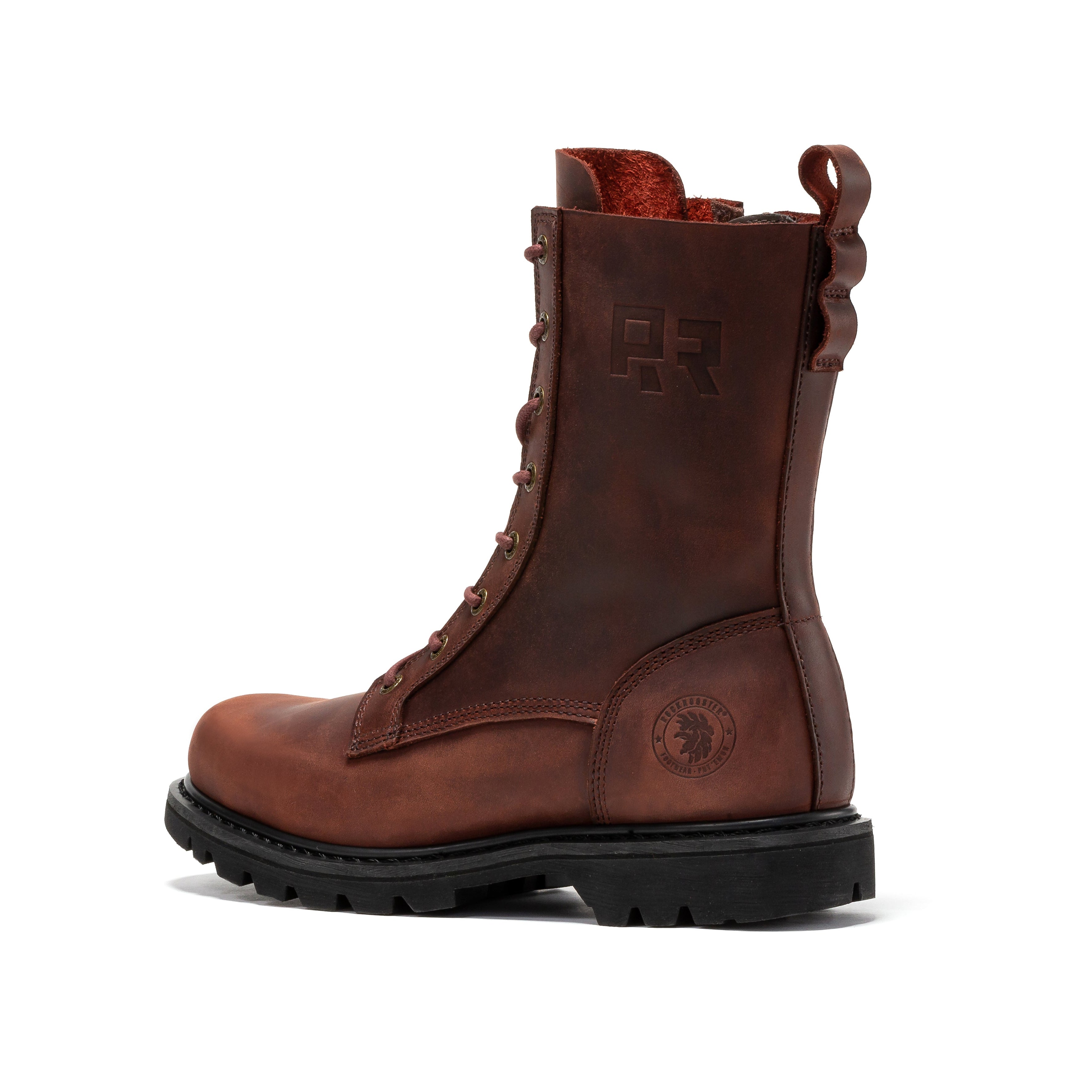 ROCKROOSTER Mantua 8 inch Zip-sided Soft Toe Lug Sole Work Boots SAP130