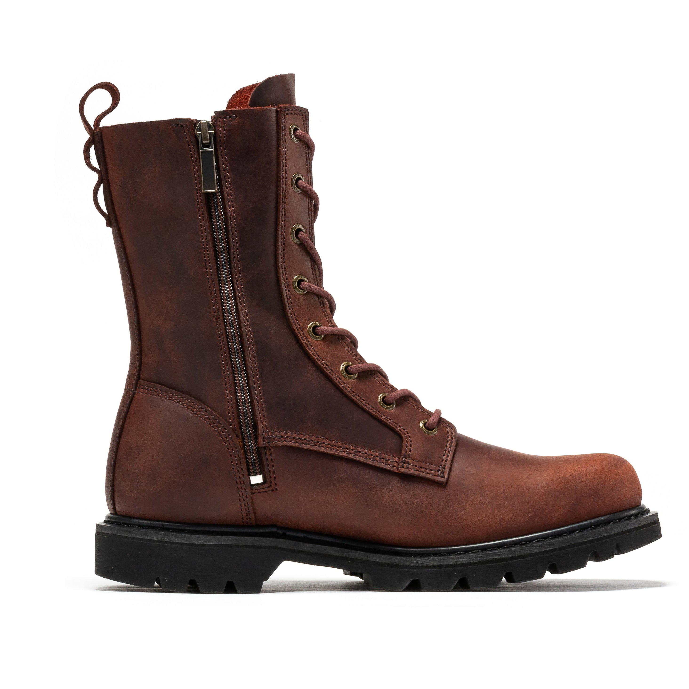 ROCKROOSTER Mantua 8 inch Zip-sided Soft Toe Lug Sole Work Boots SAP130