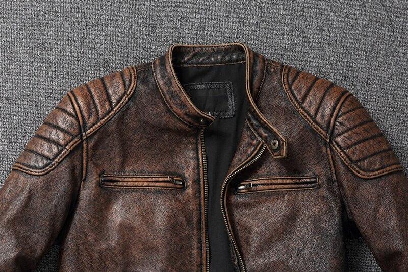 Vintage Genuine Leather Motorcycle Jacket