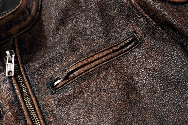 Vintage Genuine Leather Motorcycle Jacket