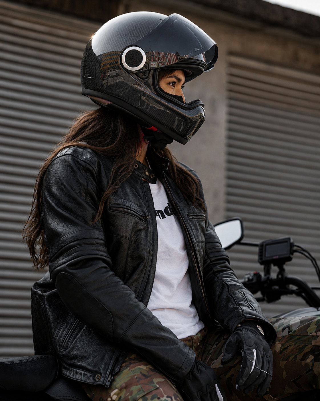 ILM Carbon Fiber Lightweight Motorcycle Helmets Full Face Retro Helmet Model F611